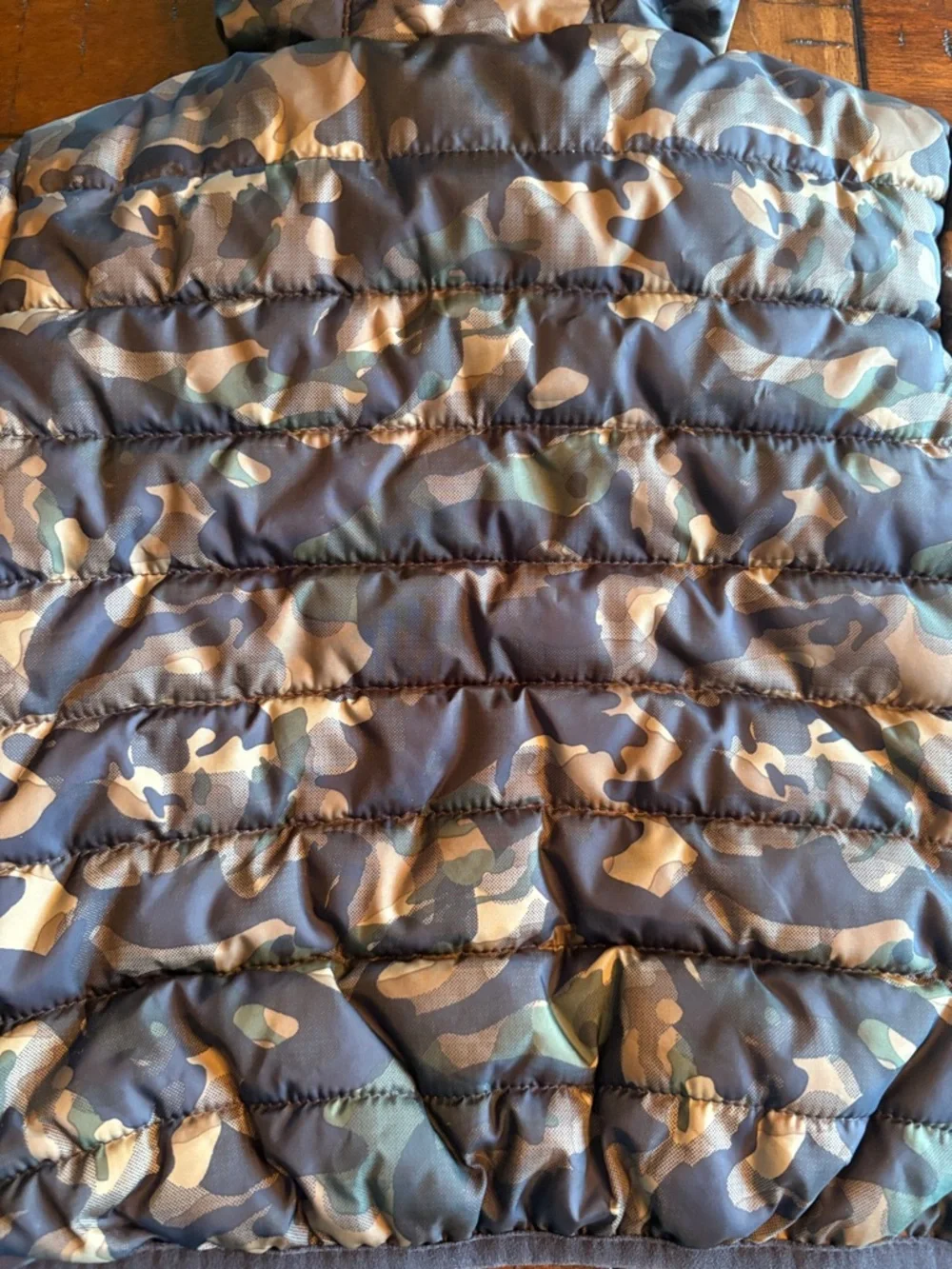Nike Toddler Camo Puffer Jacket with Orange Lining - 12 Months